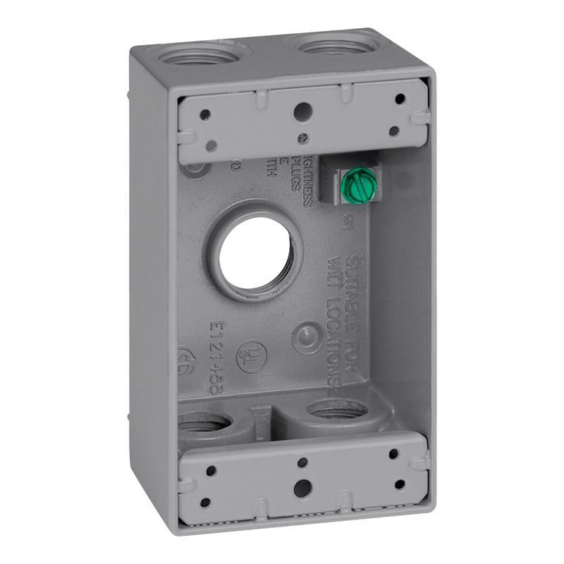 Sigma Engineered Solutions New Work 18.3 cu in Rectangle Die-Cast Metal 1 gang Weatherproof Box Gray 14251-5