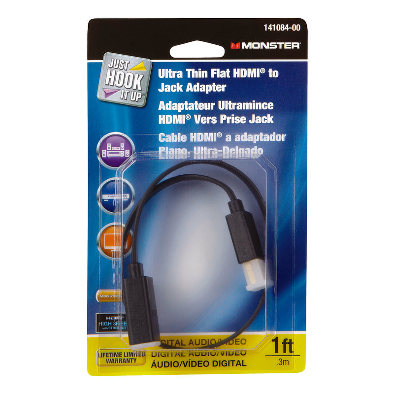 Monster Just Hook It Up 1 ft. L High Speed Cable with Ethernet HDMI 141084-00