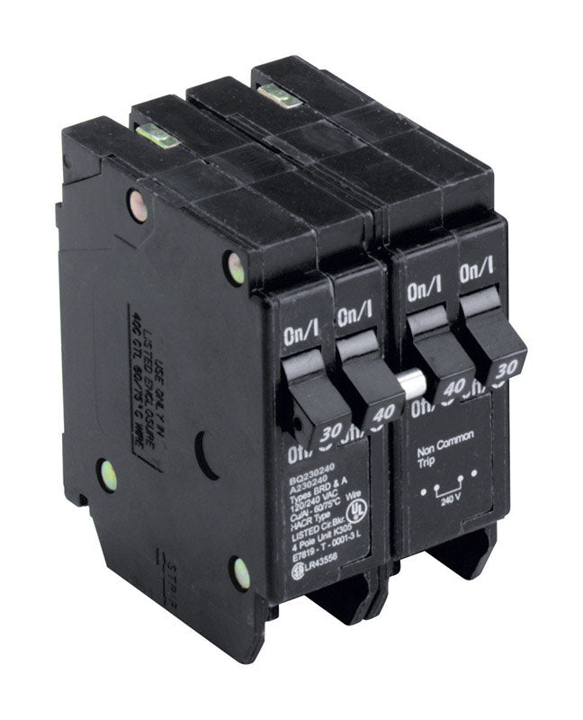 Eaton 30/40 amps Plug In 4-Pole Circuit Breaker BQ230240