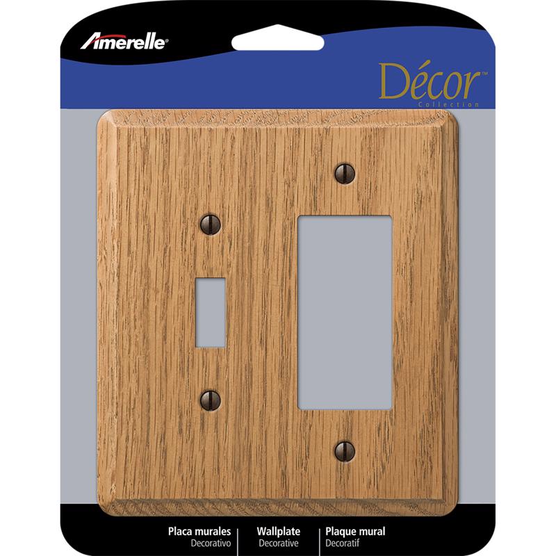 Amerelle Contemporary Brown 2 gang Wood Decorator/Toggle Wall Plate 901TRL 1 pk