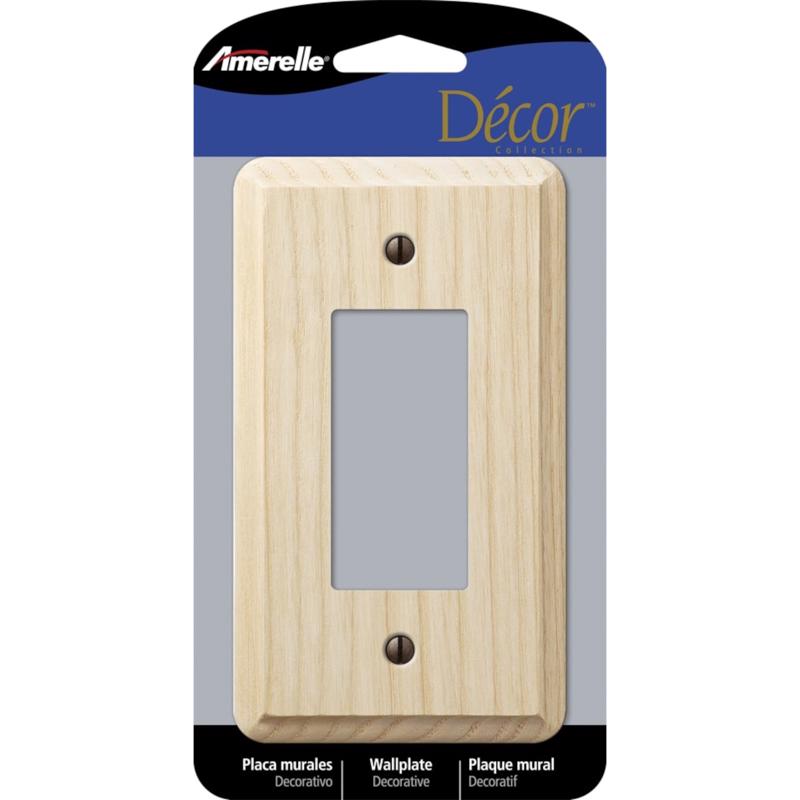 Amerelle Contemporary Unfinished Beige 1 gang Wood Decorator Wall Plate 401R 1 pk