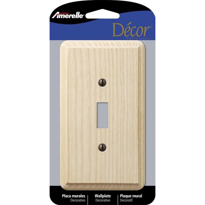Amerelle Contemporary Unfinished Beige 1 gang Wood Toggle Wall Plate 401T 1 pk