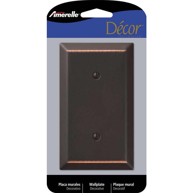 Amerelle Century Aged Bronze 1 gang Stamped Steel Blank Wall Plate 163BDB 1 pk