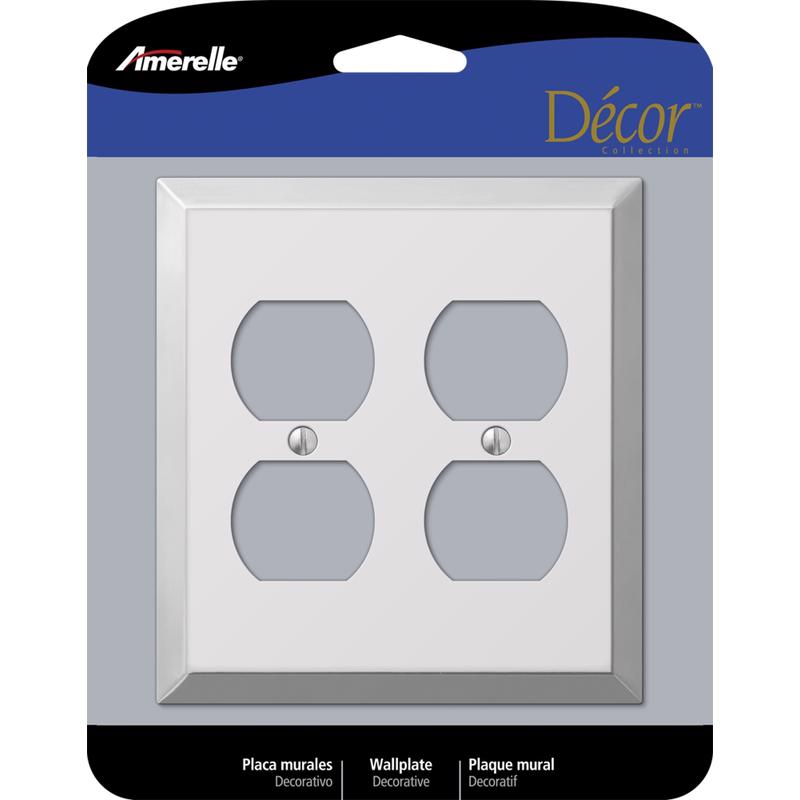 Amerelle Century Polished Chrome 2 gang Stamped Steel Duplex Wall Plate 161DD 1 pk