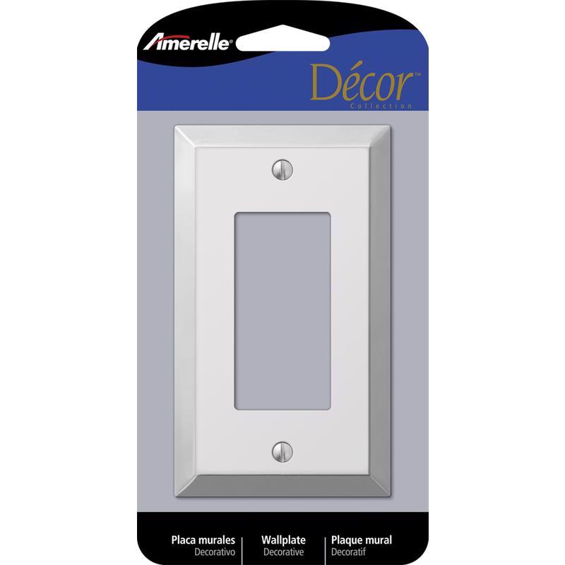 Amerelle Century Polished Chrome 1 gang Stamped Steel Decorator Wall Plate 161R 1 pk
