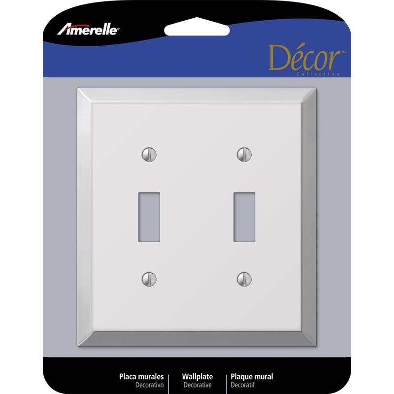 Amerelle Century Polished Chrome 2 gang Stamped Steel Toggle Wall Plate 161TT 1 pk