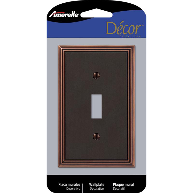 Amerelle Metro Aged Bronze 1 gang Die-Cast Metal Toggle Wall Plate 77TDB 1 pk