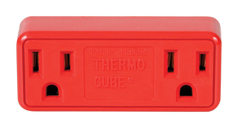 Thermocube Non-Polarized 2 outlets Outlet Converter TC-21 1 pk