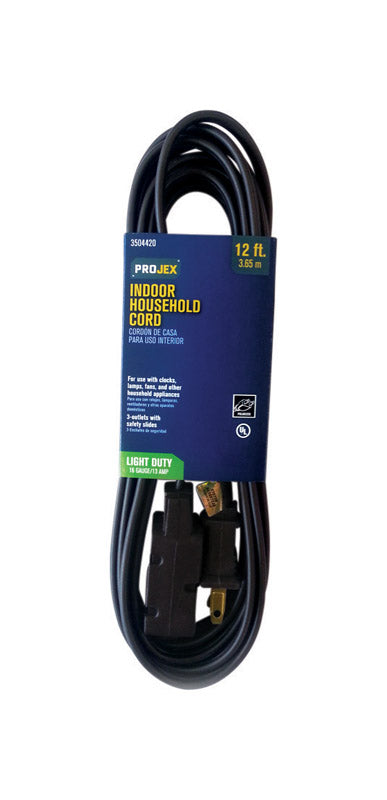Projex Indoor 12 ft. L Brown Extension Cord 16/2 SPT-2 IN162PT212BRP