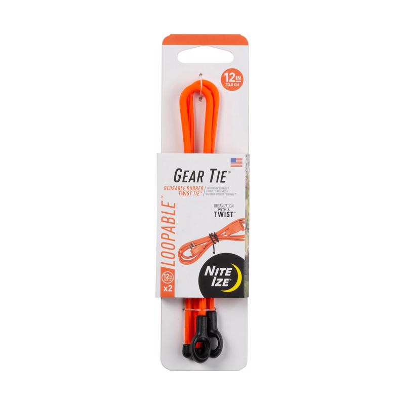 Nite Ize Gear Tie 12 in. L Orange Twist Ties GLS12-31-2R3 2 pk