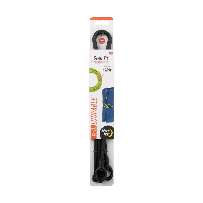 Nite Ize Gear Tie 24 in. L Black Twist Ties GLL24-01-2R3 2 pk