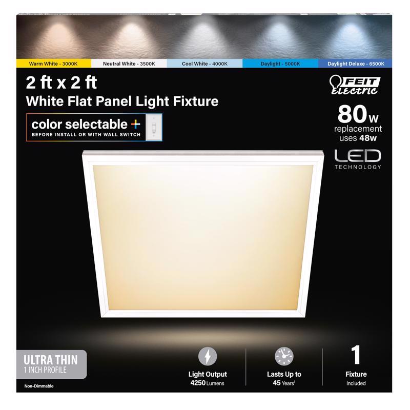 Feit EDGELIT 1 in. H X 23.9 in. W X 23.9 in. L Frost White LED Flat Panel Light Fixture FP2X2/6WY/WH