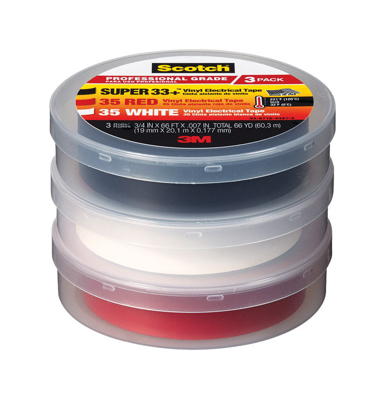 Scotch 3/4 in. W X 66 ft. L Multicolored Vinyl Electrical Tape 6132-10828/6