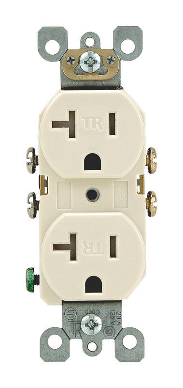 Leviton 20 amps 125 V Duplex Light Almond Tamper Resistant Outlet 5-20R T5820-T 1 pk