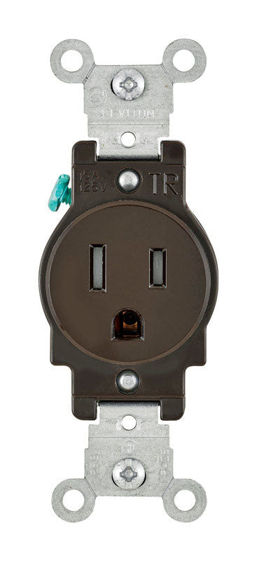 Leviton 15 amps 125 V Single Brown Outlet 5-15R T5015 1 pk