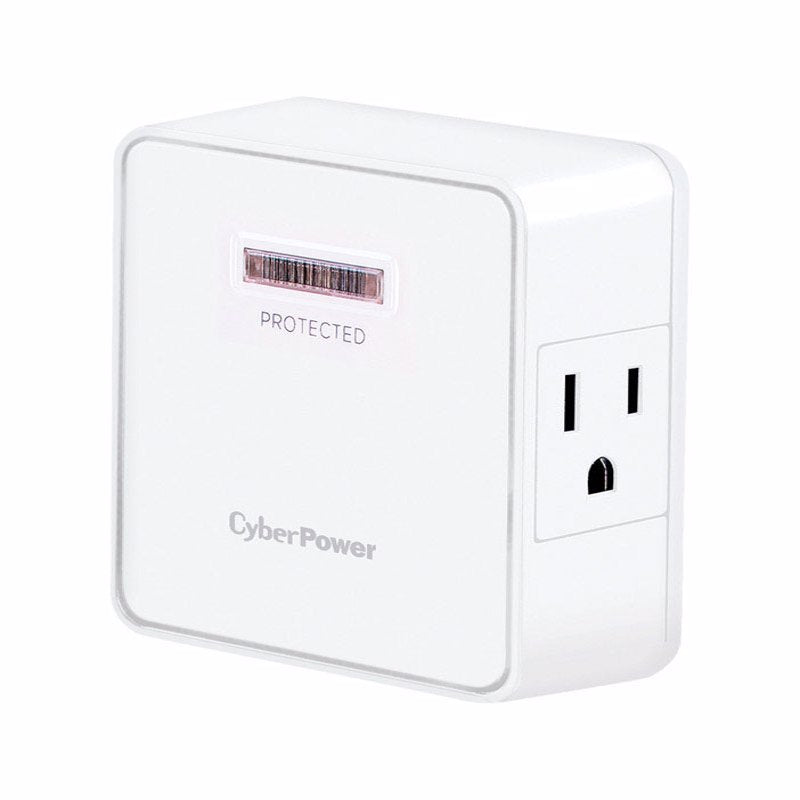 CyberPower Home Office 0 ft. L 2 outlets Wall Tap White 1500 J HT200W