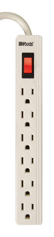 Southwire Woods 2 ft. L 6 outlets Power Strip White 41366