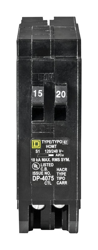 Square D 15/20 amps Tandem Single Pole Circuit Breaker HOMT1520CP