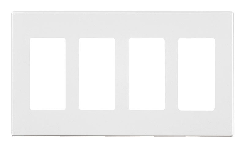 Leviton White 4 gang Polycarbonate Decorator Screwless Wall Plate 80312-W 1 pk