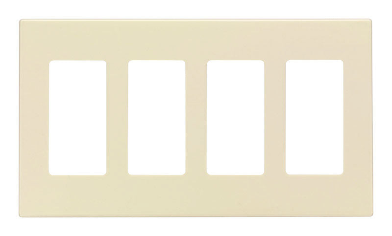 Leviton Almond 4 gang Polycarbonate Decorator Screwless Wall Plate 80312-T 1 pk