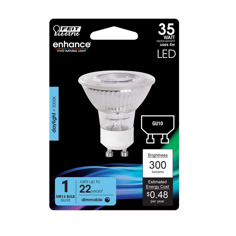 Feit Enhance MR16 GU10 LED Bulb Daylight 35 Watt Equivalence BPMR16GU10950CA 1 pk