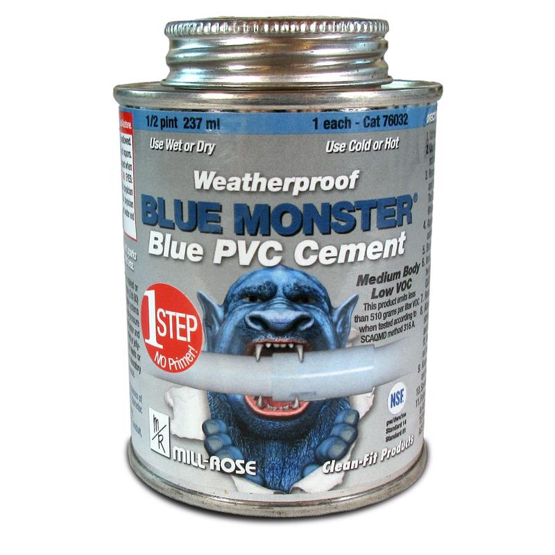 Blue Monster Blue All Weather Cement For PVC 8 oz 76032