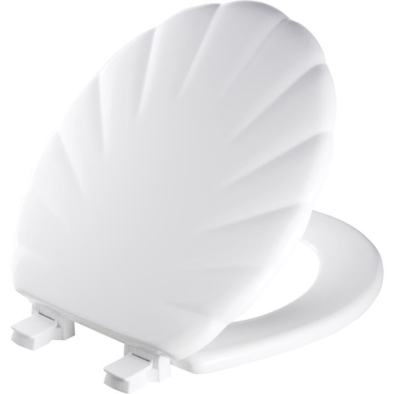 Mayfair by Bemis Shell Round White Enameled Wood Toilet Seat 22ECA 000