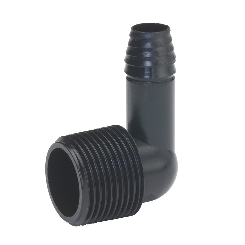 B&K 1/2 in. Barb x 3/4 in. MPT Poly Elbow 169-530 1 pk