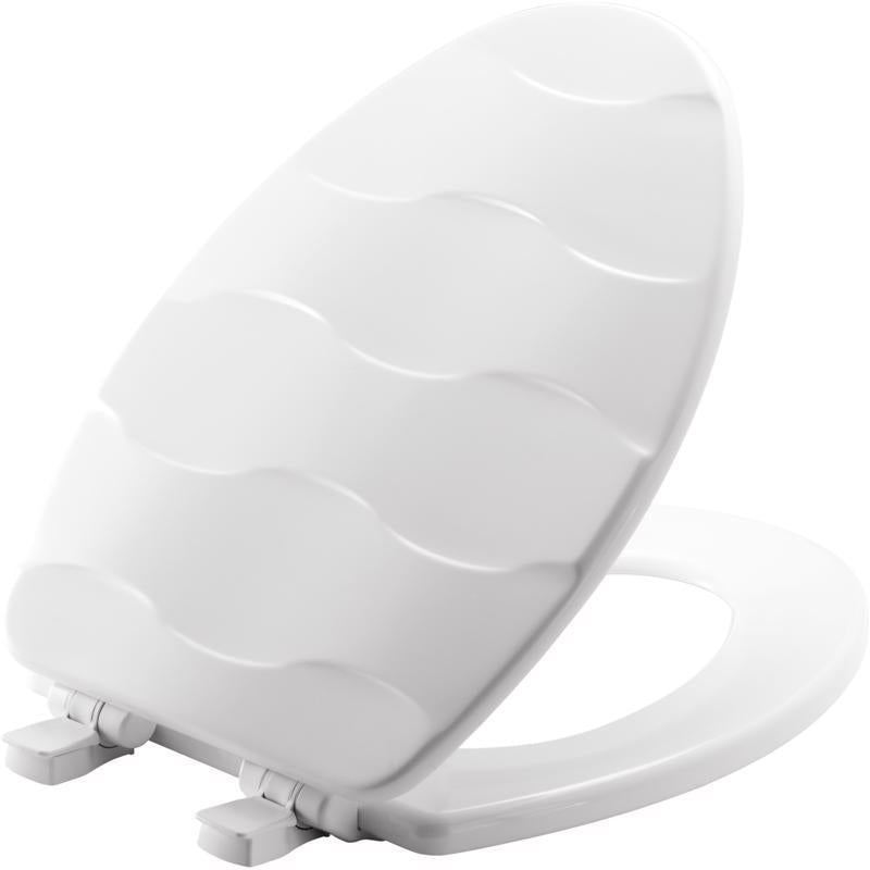 Mayfair by Bemis Basket Weave Slow Close Elongated White Enameled Wood Toilet Seat 133SLOW-000