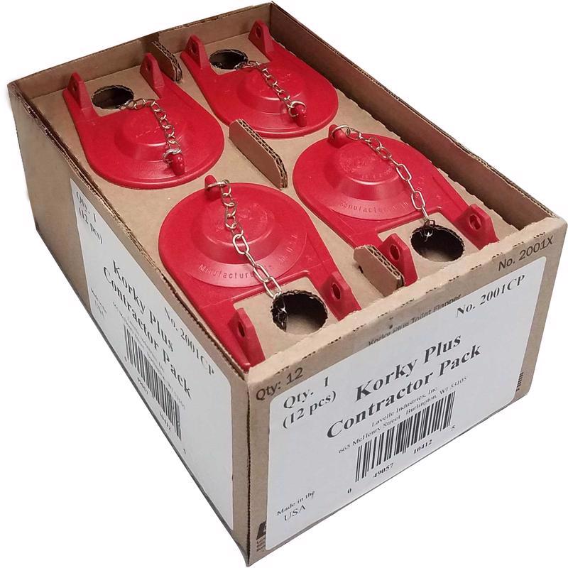 Korky Plus Bulk 12-Pack Toilet Flapper Red Rubber For Universal 2001CP