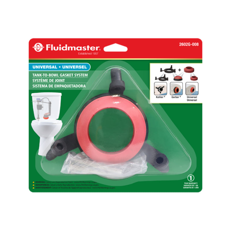 Fluidmaster Tank to Bowl Gasket Black/Red Rubber For Universal 2602G-008-T5