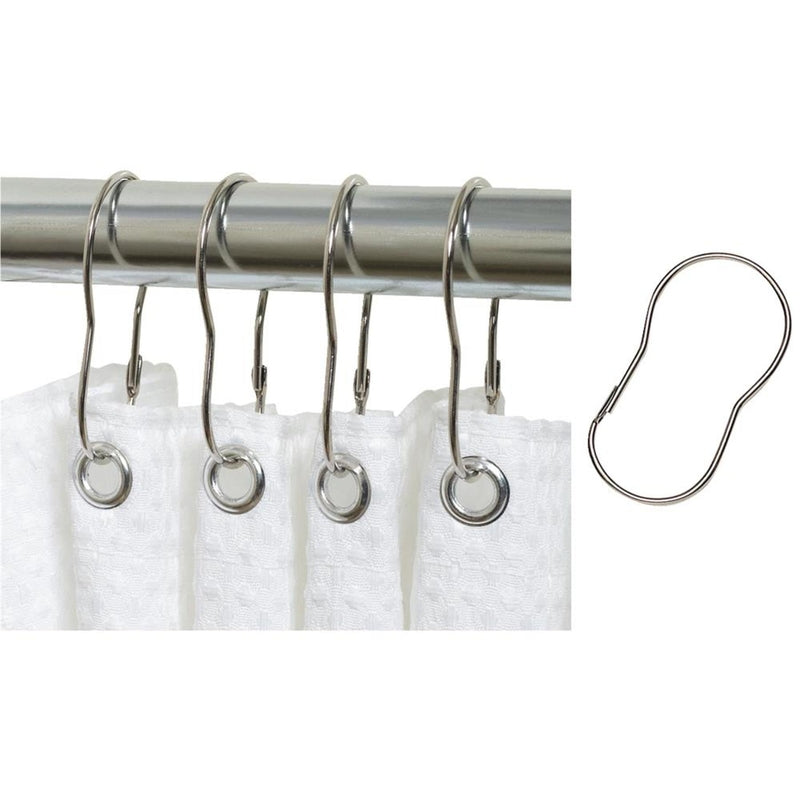 Zenith Zenna Home Chrome Silver Metal Shower Curtain Rings 90SS 12 pk