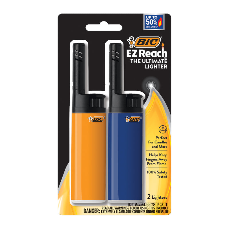 BIC EZ Reach Lighter LCEZP2-AST 2 pk, Case of 12