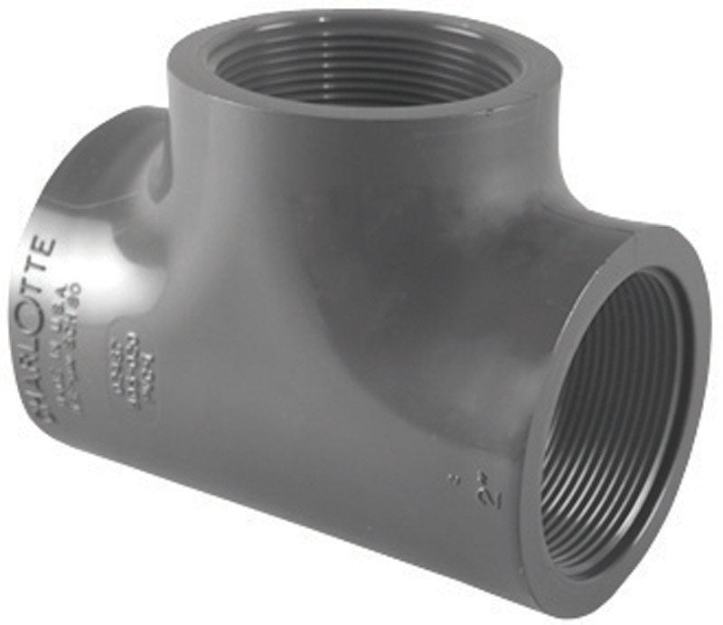 Charlotte Pipe Schedule 80 1-1/4 in. FPT X 1-1/4 in. FPT PVC Tee PVC 08402 1600 1 pk