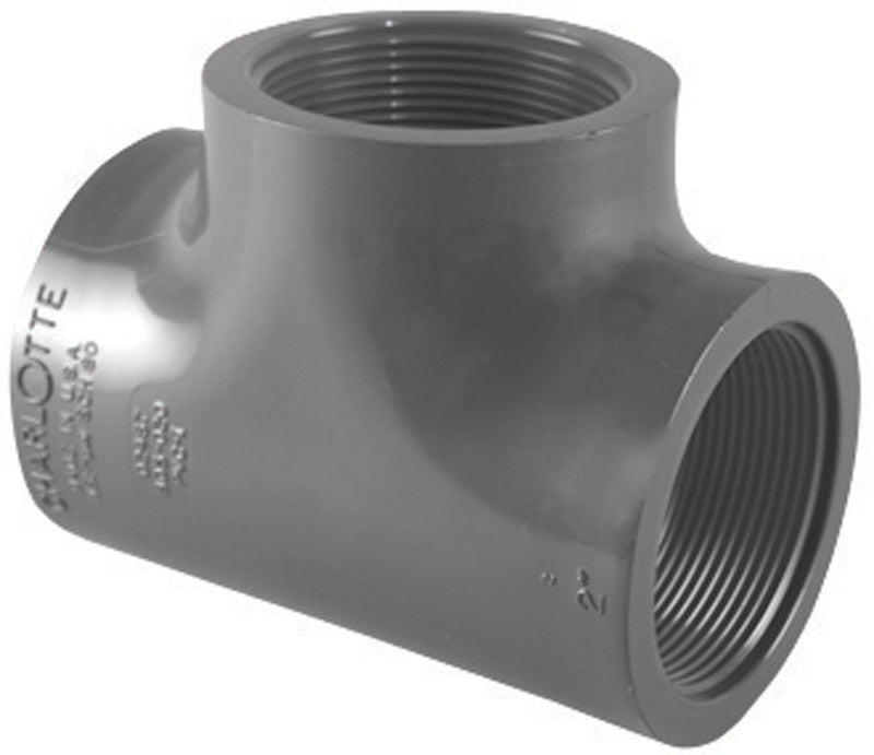 Charlotte Pipe Schedule 80 2 in. FPT X 2 in. FPT PVC Tee PVC 08402 2000 1 pk