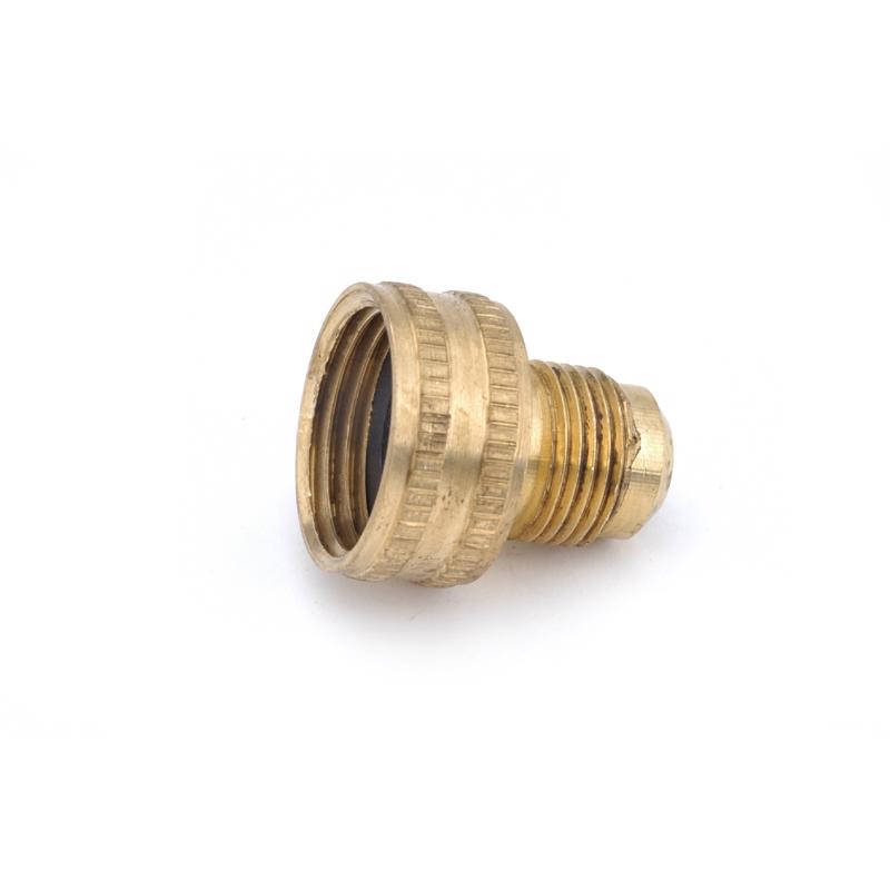 Anderson Metals Brass Adapter, 3/4 in. Female Hose x 1/4 in. Male Flare, 57499-0412AH, Pack of 5