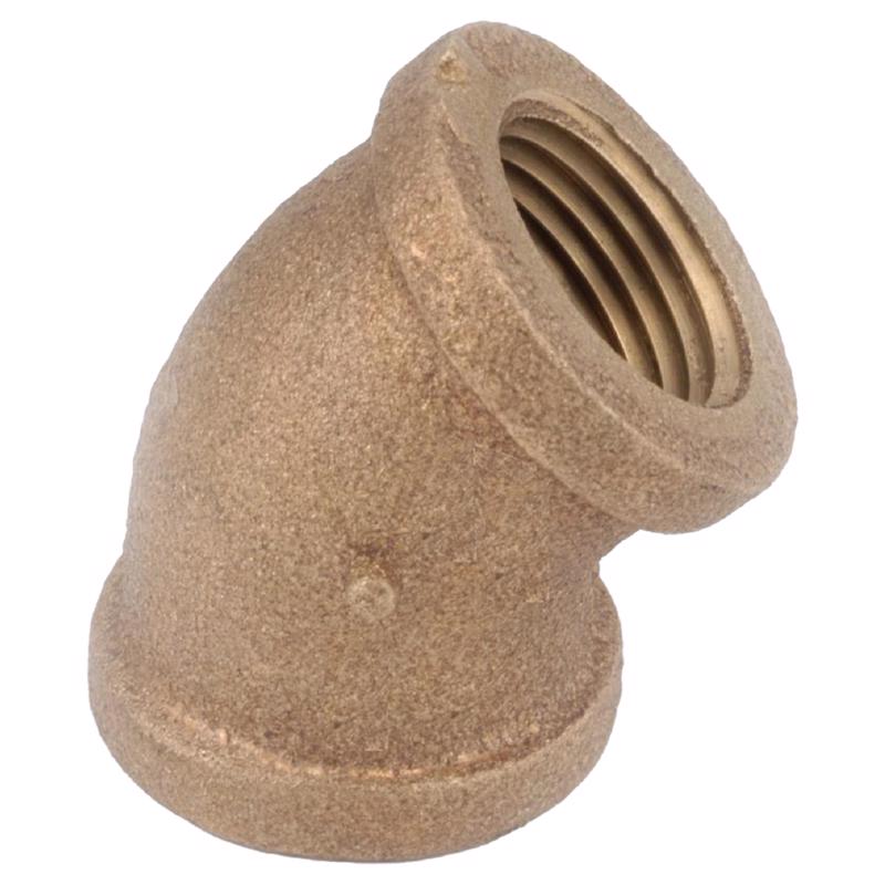 Anderson Metals Brass 45 Degree Elbow, 1/2 in. FIP x 1/2 in. FIP, 738107-08AH, Pack of 5