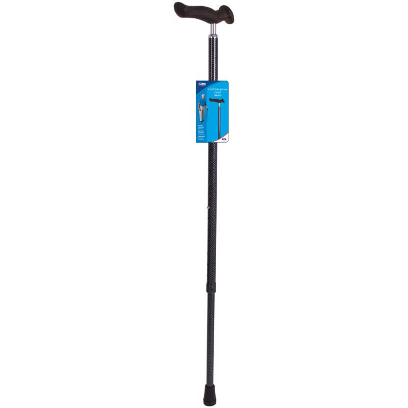 Carex Health Brands Carbon Gray Comfort Grip Walking Cane Aluminum/Plastic 37 in. H X 4 in. L FGA51000 0000