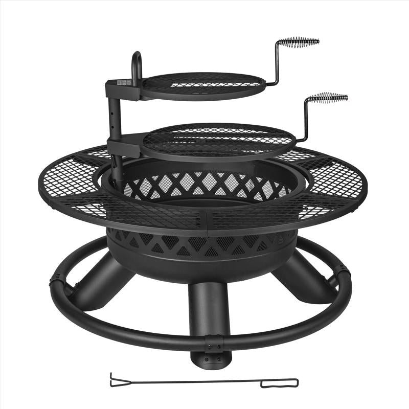 Living Accents 47 in. W Steel Ranch Round Wood Fire Pit FT-86148