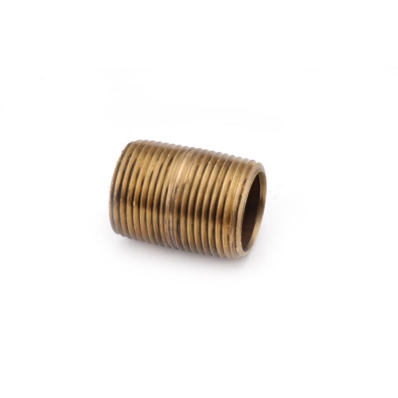 Anderson Metals Red Brass Close Nipple, 1-1/4 in. MNPT x 1-1/4 in. MNPT, 38300-20