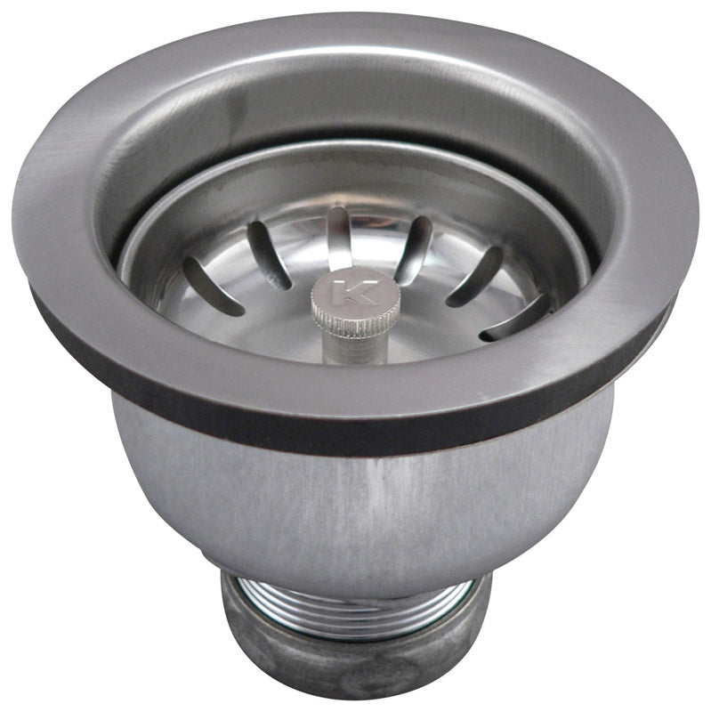 Keeney 3-1/2 in. D Stainless Steel Basket Strainer Assembly 1434SS