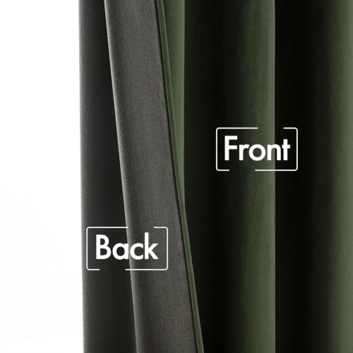 Olive Velvet Pinch Pleat Blackout Curtains W52 X L84 Inches