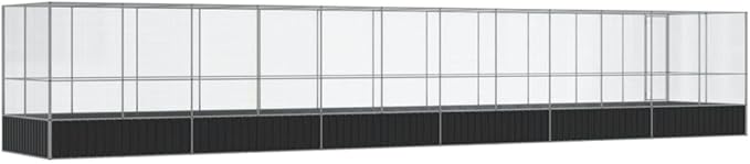 Outdoor Aviary Bird Cage, Galvanized Steel Outside Ample Activity Space Birdcage, 490.6"x81.5"x83.5", -272