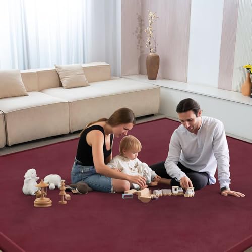 Baby Play Mat for Floor Nursery Muscle Area Rug Playroom Rug 47"x47" Elastic Foam 1.3" Thick Crawling Mat for Babies
