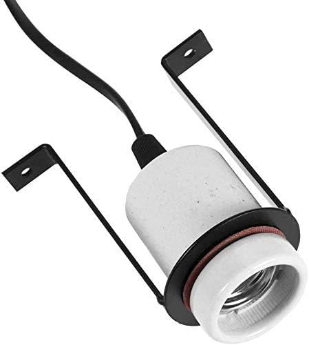 Reptile Ceramic Heat Lamp Holder Pet Heater Bracket for Heat Lamp Bulb 300W(Bulb Not Included)