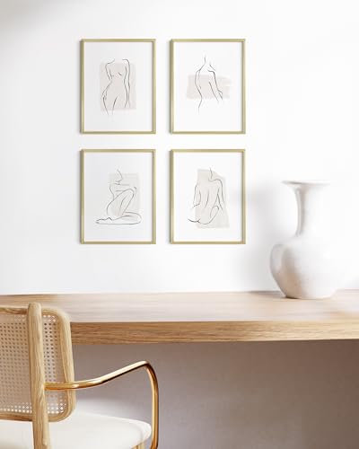 8.5x11 Gold Metal Picture Frames (4 Count)