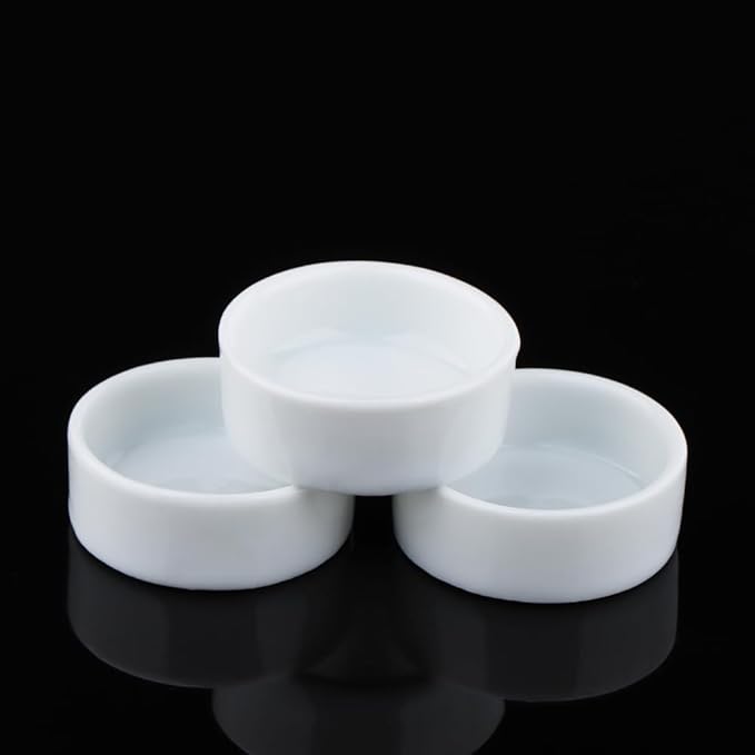 6 Pack Tarantula Ceramic Feeding Bowl Hermit Crab Water Bowl Spider Snail Insect Micro Food Dish (White, 1.25" D, 0.51" H)