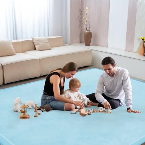 Baby Play Mat for Floor Nursery Muscle Area Rug Playroom Rug 65"x50" Elastic Foam 1.3" Thick Crawling Mat for Babies