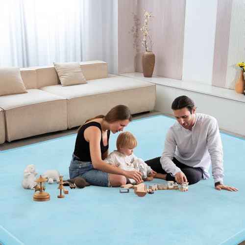 Baby Play Mat for Floor Nursery Muscle Area Rug Playroom Rug 47"x47" Elastic Foam 1.3" Thick Crawling Mat for Babies