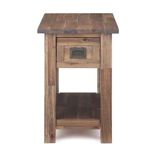 Monroe 14" Wide Solid Wood Rectangular End Table in Brown